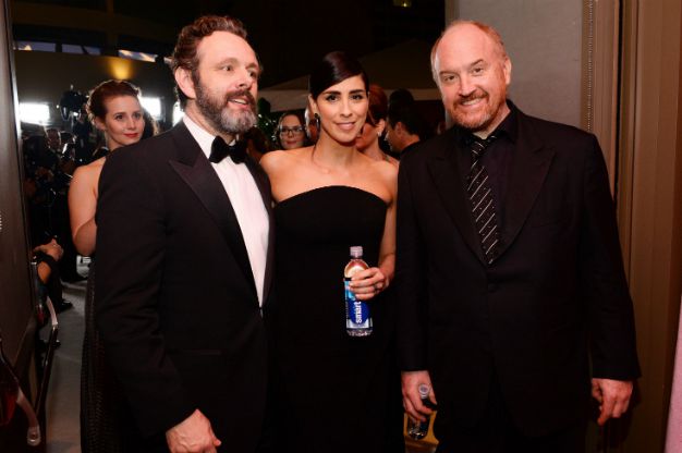 Michael Sheen, Sarah Silverman &amp; Louis C.K. at the Governors Ball after the 2016 Oscars